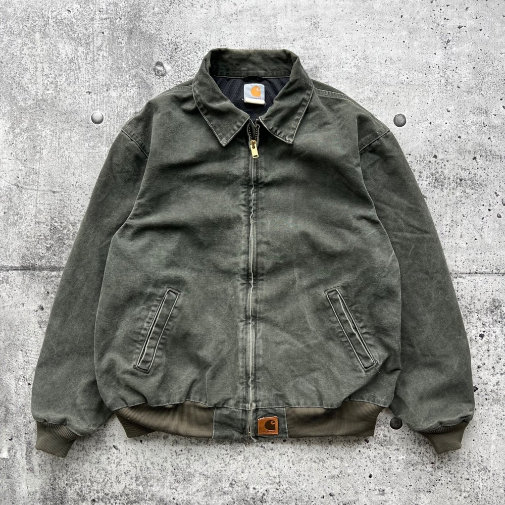 Vintage Carhartt Jacket Mens Large Moss Green J102 MOS Santa Fe Canvas Work Y2K